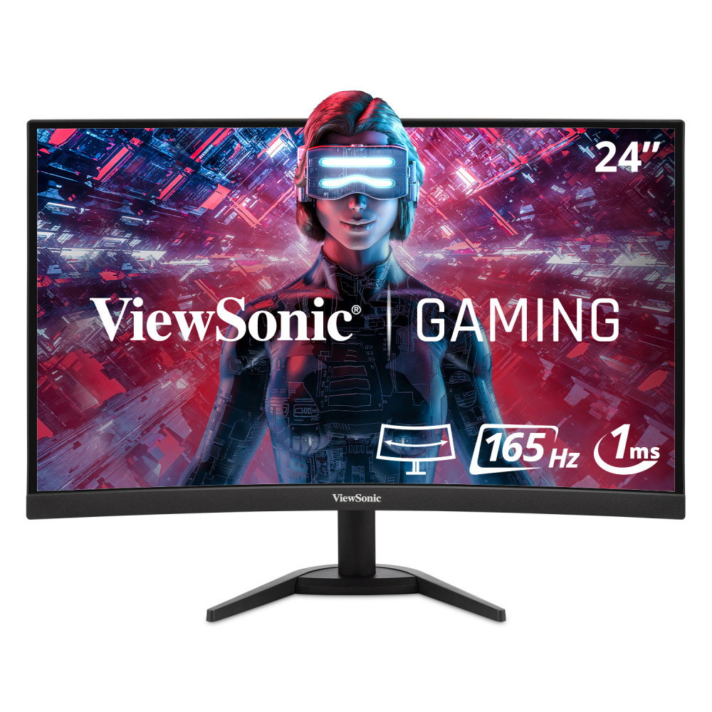 MONITOR VIEWSONIC GAMING VX2468-PC-MHD 24" CURVO FHD 2MS 165HZ BOCINAS ADAPTIVE SYNC HDMI DP GARANTIA DIRECTO CON FABRICANTE