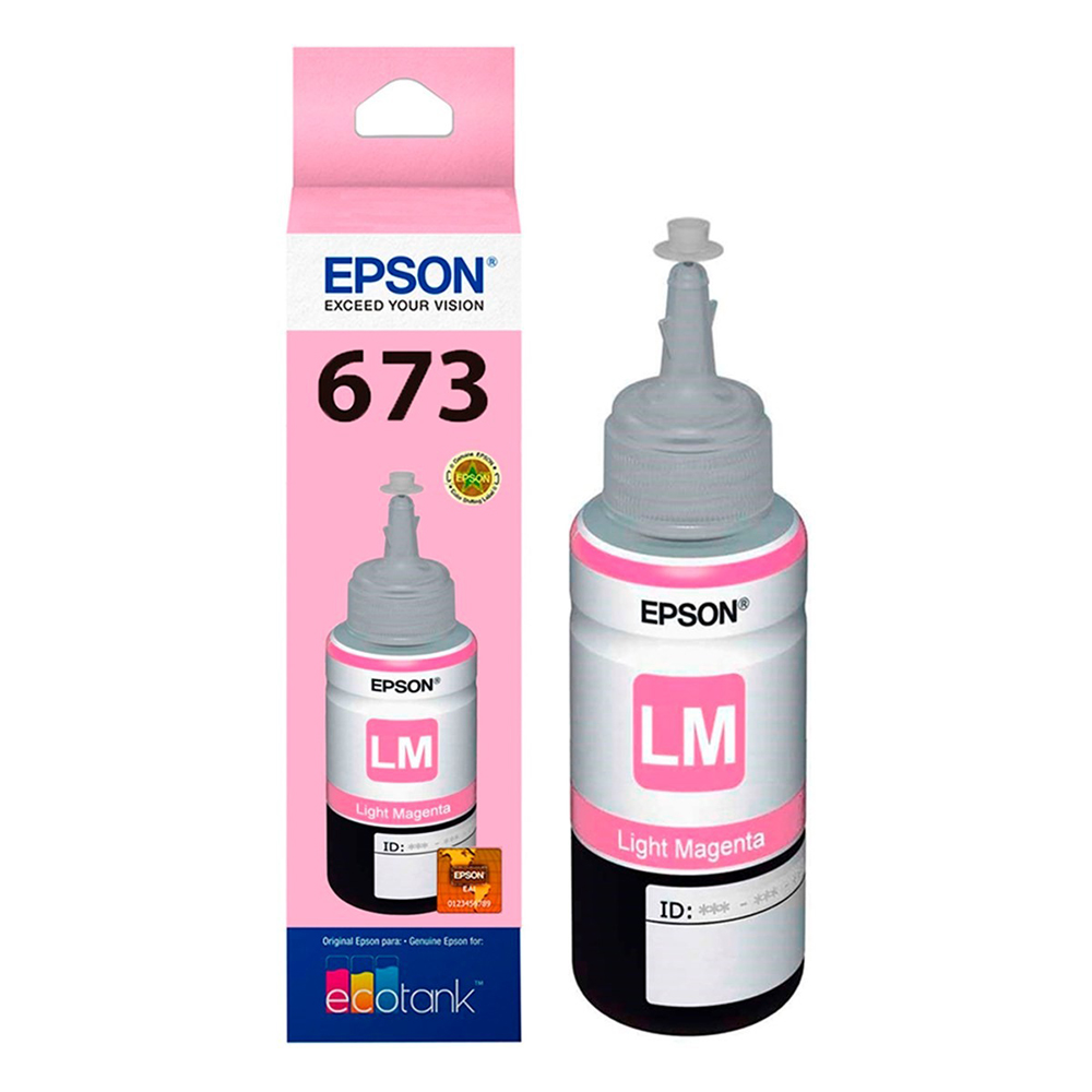 TINTA EPSON T673 MAGENTA LIGHT 70ML MULTIFUNCIONAL ECOTANK L800 L1800 L805 L810 L850 T673620 SIN GARANTIA