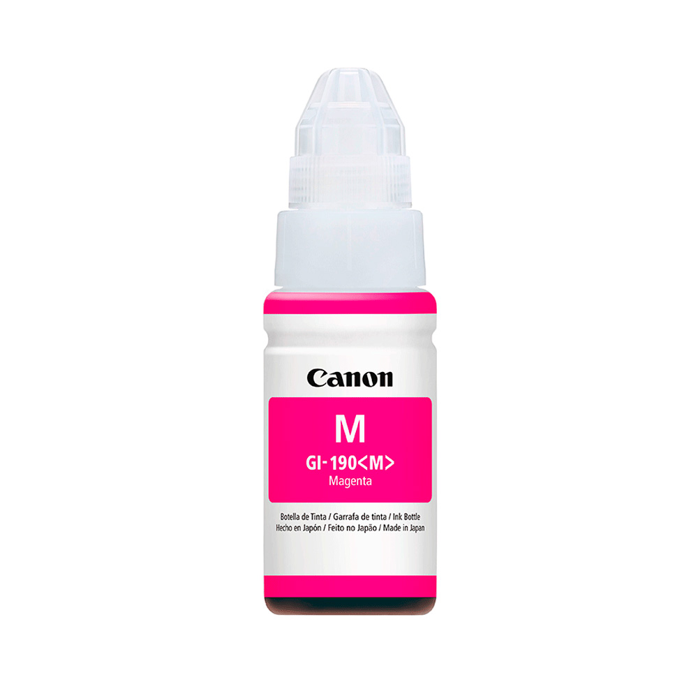 TINTA CANON GI-190M MAGENTA 70ML IMPRESORA G1110 G2100 G2110 G2111 G3100 G3110 G3111 G4100 G4110 G4111 0669C001AB SIN GARANTIA