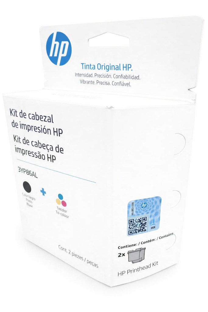 KIT CABEZAL DE IMPRESIÓN HP NEGRO/TRICOLOR 3YP86AL PARA GT5810 GT5820, INK TANK 100 Y 200, SMART TANK 300 Y 400 SIN GARANTIA