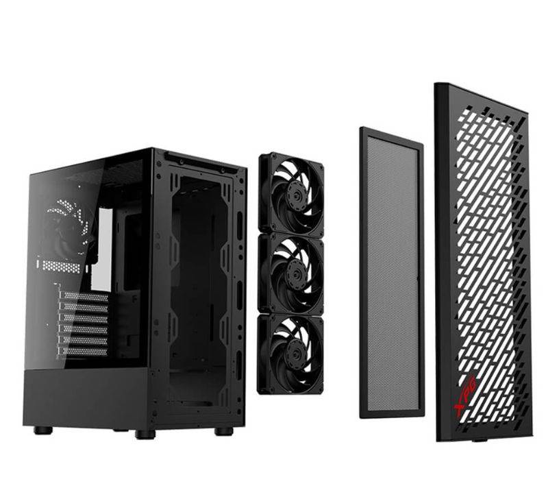 GABINETE ADATA XPG VALOR MESH NEGRO ATX S/FUENTE CISTAL VALORMESHMT-BKCWW