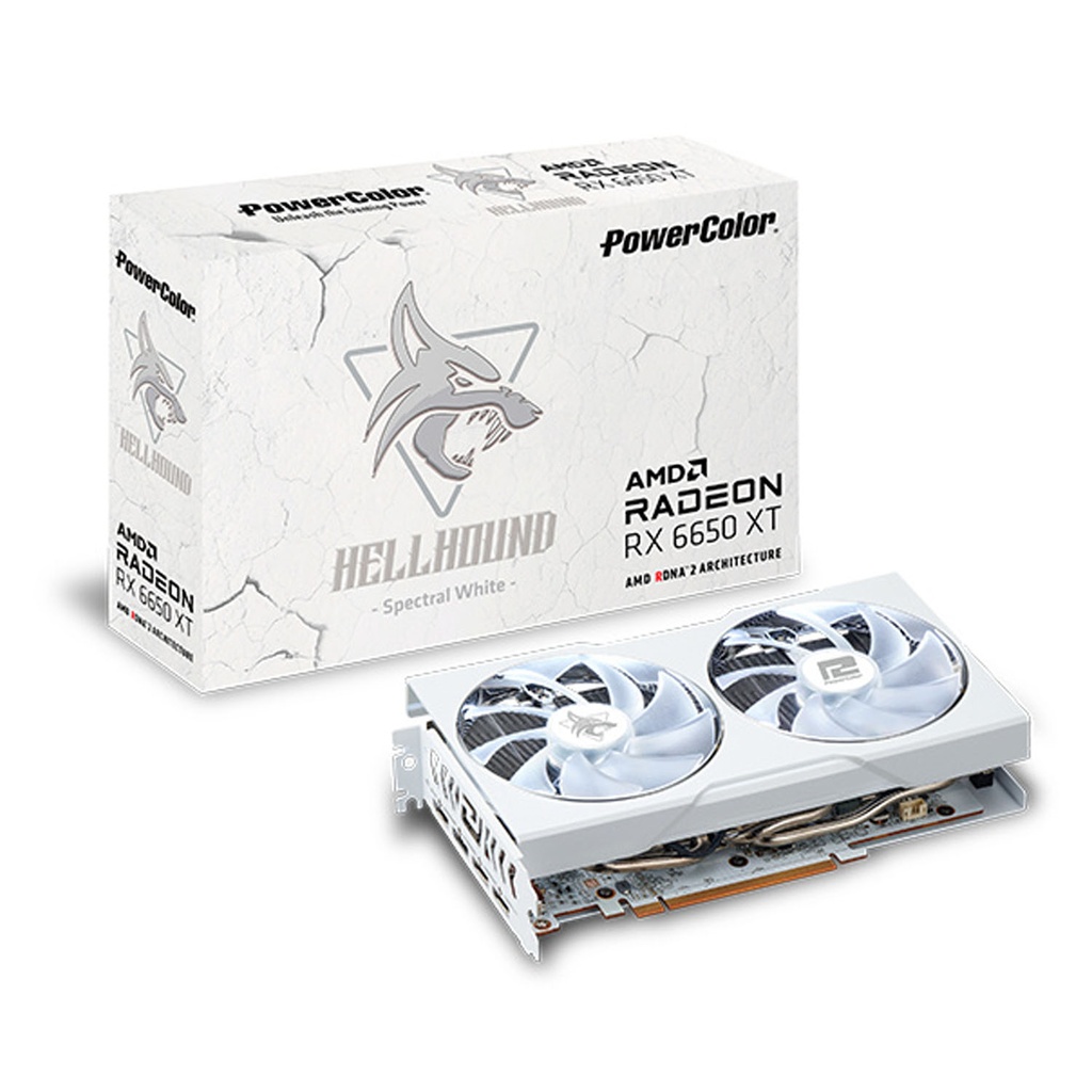 TVIDEO POWER COLOR HELLHOUND SPECTRAL WHITE RX6650 XT OC 8GB GDDR6 AXRX 6650XT 8GBD6-3DHLV2/OC 11M DE GARANTIA