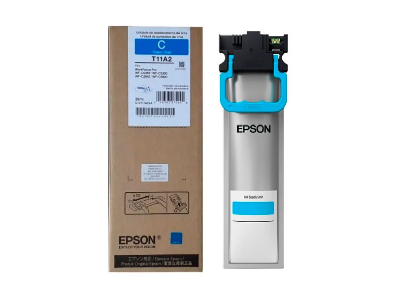 BOLSA DE TINTA EPSON CIAN PARA WF 5310, C5390,C5810, C5890 T11A220-AL 39ML SIN GARANTIA