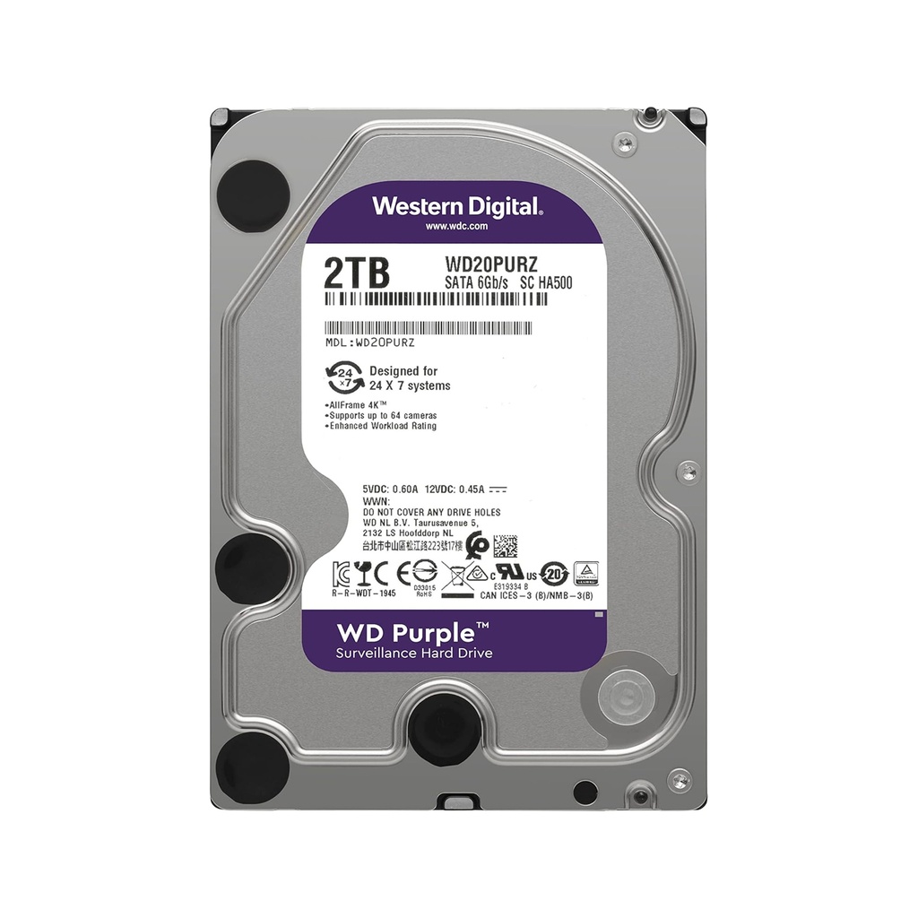 DD WD NISS NUEVO 2TB 3.5" PURPLE WD20PURZ 11M DE GARANTIA