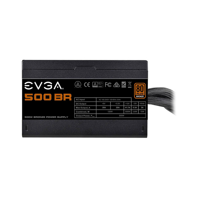 FUENTE EVGA 500BR 500W BRONZE 100-BR-0500-K1 11M DE GARANTIA