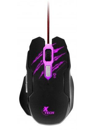 MOUSE GAMER XTECH XTM-610 LETHAL HAZE ILUMINACION/VERDE/ROJO/AZUL/MORADO USB 3200DPI NEGRO