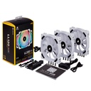 VENTILADOR CORSAIR LL120 PWM DOBLE ARO DE LUZ PRO KIT 3X1 RGB 120MM BLANCO CO-9050092-WW 3M DE GARANTIA