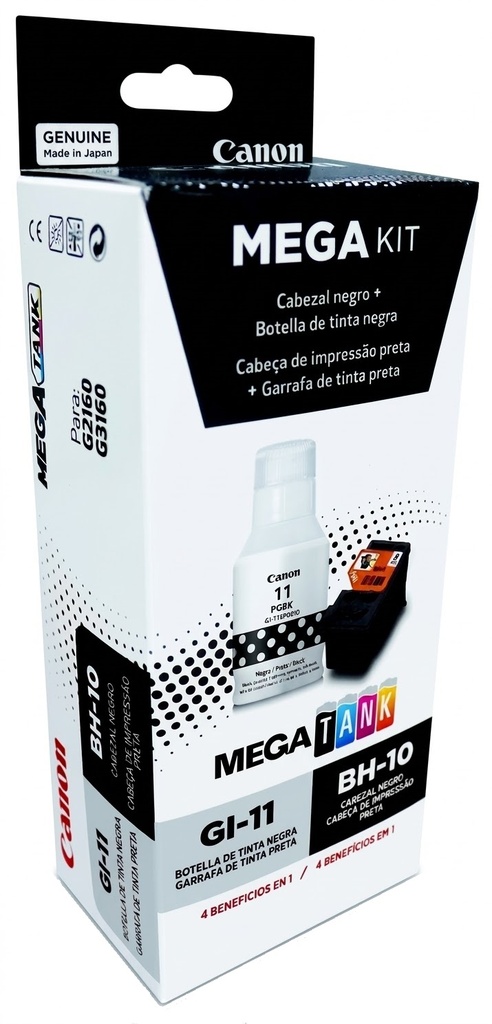 KIT CANON CABEZAL Y TINTA BH-10/GI-11 PGBK COM/G2160 G3160 3418C006AA SIN GARANTIA