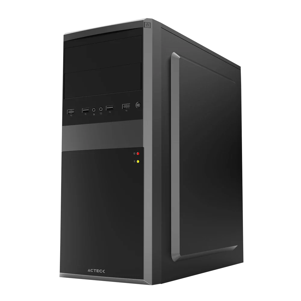 GABINETE ACTECK KIRUNA II NEGRO  MATX 500W ACERO AC-935685 3M DE GARANTIA(FUENTE)