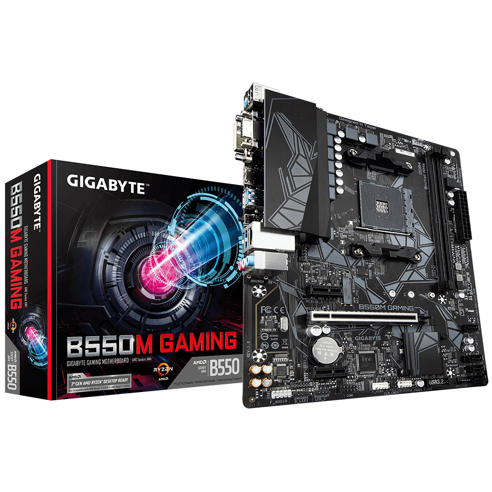 MB GIGABYTE B550M GAMING RYZEN AM4 DDR4 64GB MATX B550M GAMING 1 AÑO DE GARANTIA