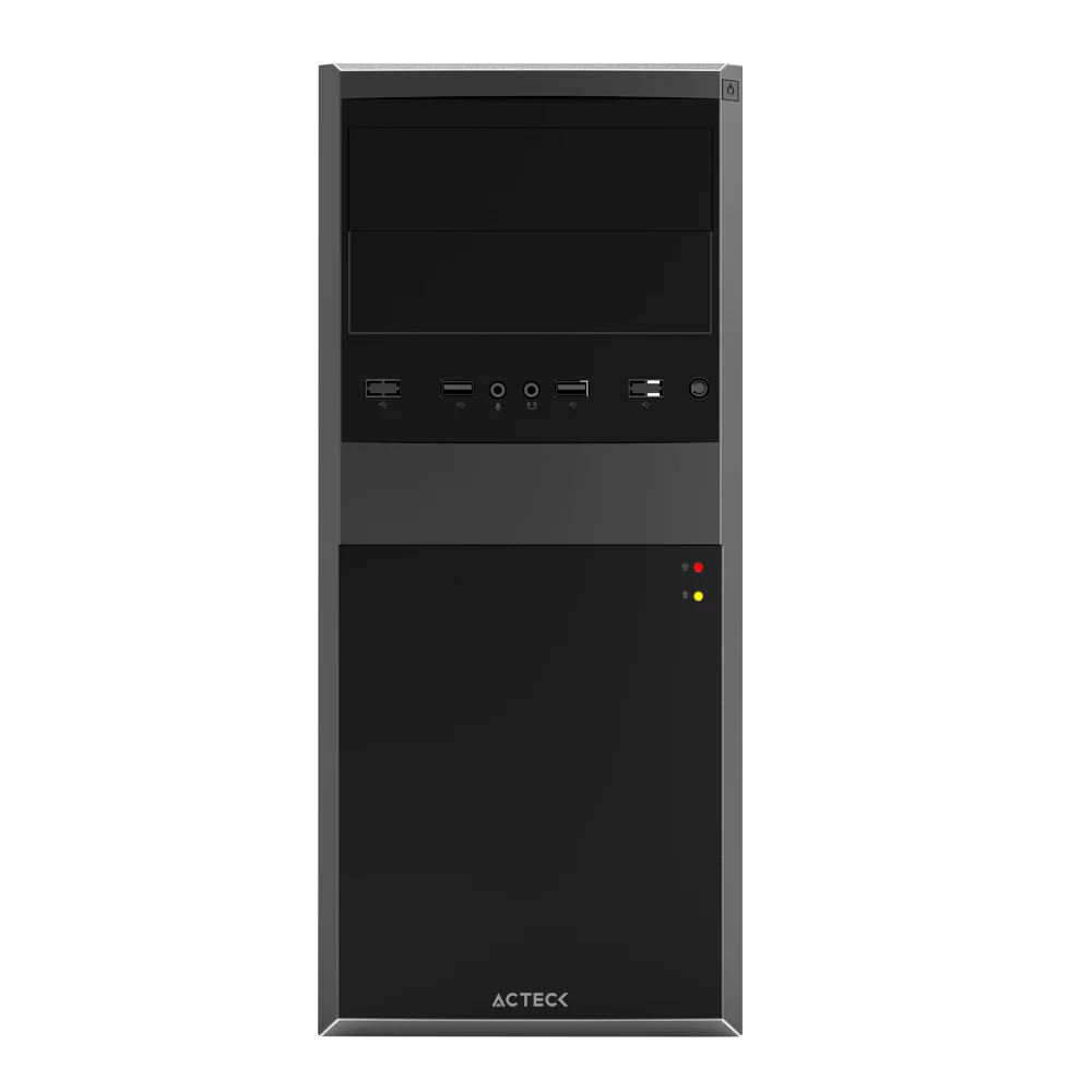 GABINETE ACTECK KIRUNA II NEGRO  MATX 500W ACERO AC-935685 3M DE GARANTIA(FUENTE)