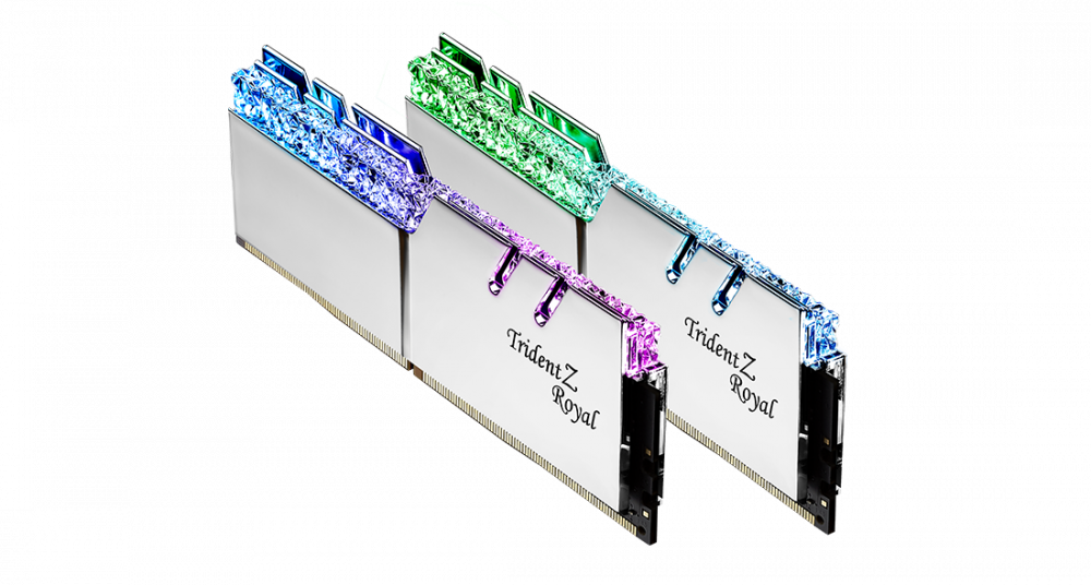 RAM GSKILL TRIDENT Z ROYAL DDR4 32GB(2X16GB) 3000 PLATA RGB F4-3200C16D-16GTRS 11M DE GARANTIA