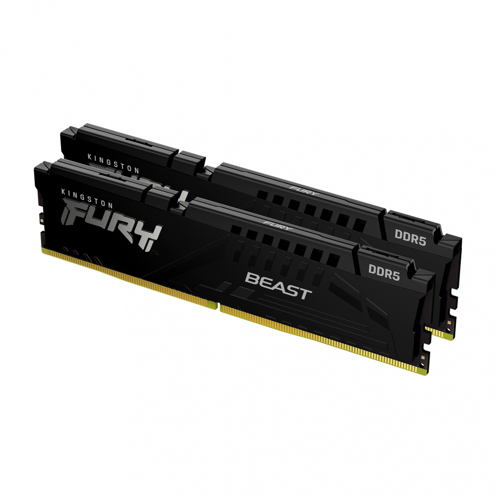 RAM KINGSTON FURY BEAST DDR5 32GB 2X16 5200 NEGRO KF552C40BBK2-32 1AÑO DE GARANTIA