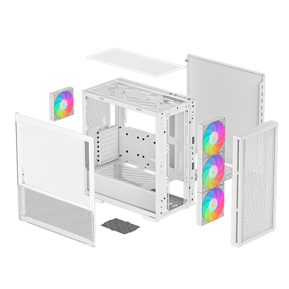GABINETE DEEPCOOL CH560 BLANCO E-ATX ARGB S/FUENTE CRISTAL R-CH560-WHAPE4-G-1 11M DE GARANTIA