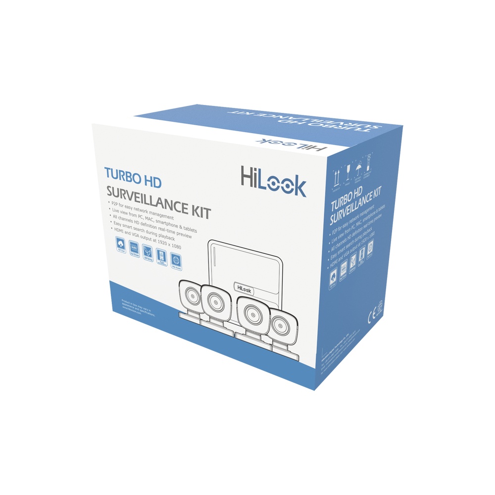 KIT DVR HILOOK 720P 4CH/4 CAMARAS BALA KIT7204BP(C) 11M DE GARANTIA