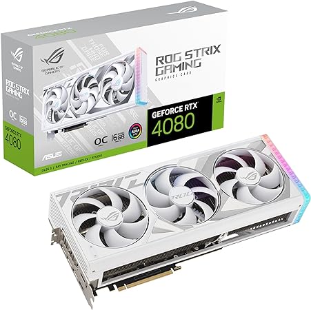 TVIDEO ASUS RTX4080 ROG STRIX 16GB WHITE GDDR6X HDMI DP ROG-STRIX-RTX4080-16G-WHITE 90YV0IC4-MVAA00 1AÑO DE GARANTIA