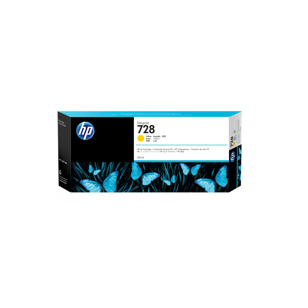 CARTUCHO HP 728 AMARILLO 300ML COM/PLOTTER T830/T730  F9K15A SIN GARANTIA