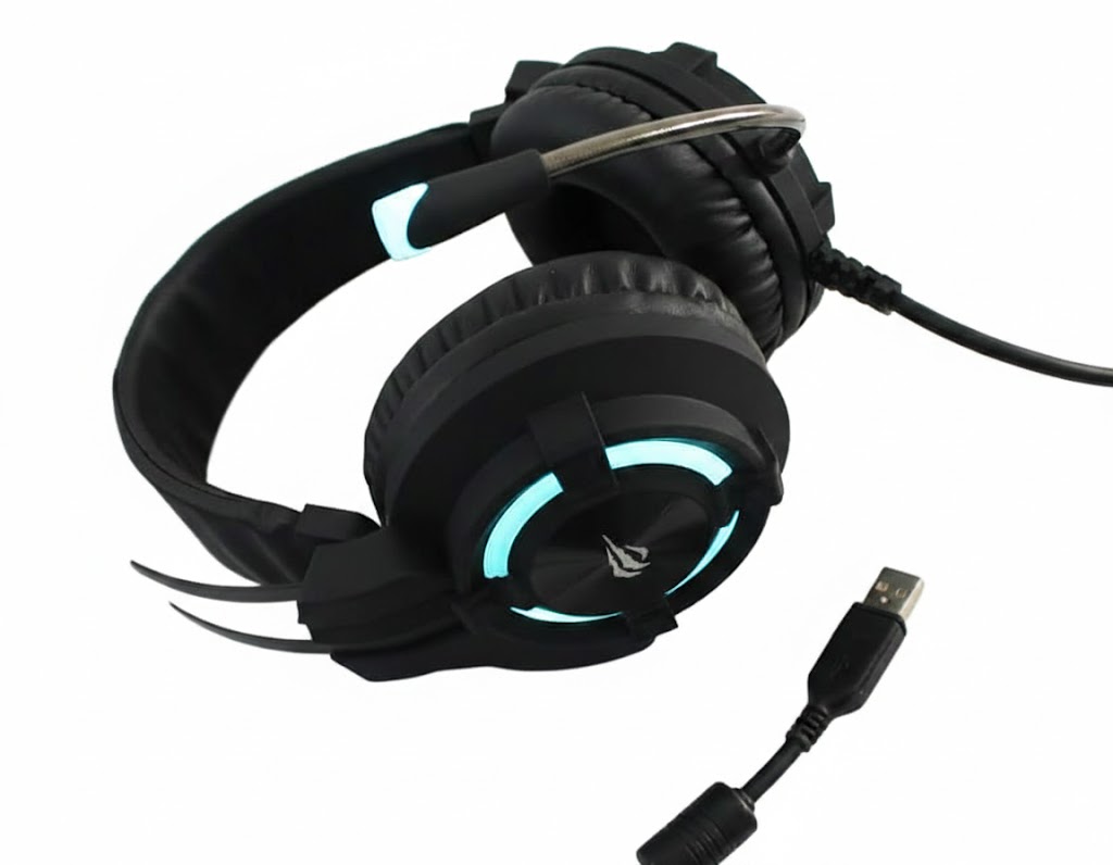 DIADEMA HAVIT GAMENOTE NEGRO 7.1 USB LED AZUL H2212U 6M DE GARANTIA