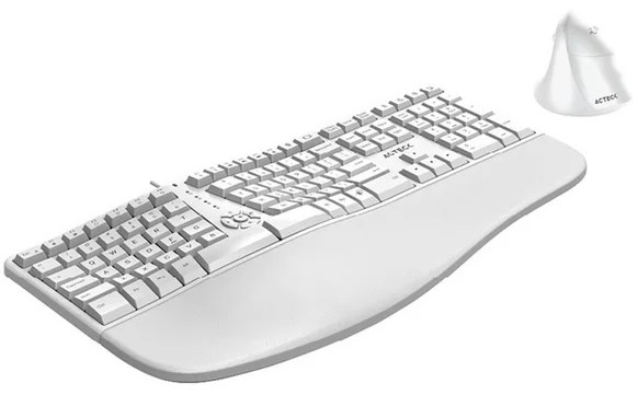KIT 2 EN 1 WIFI ACTECK ERGONOMICO VIRTUOS FITT MK770 MULTIMEDIA TEC MOU BLANCO AC-936255 6M DE GARANTIA
