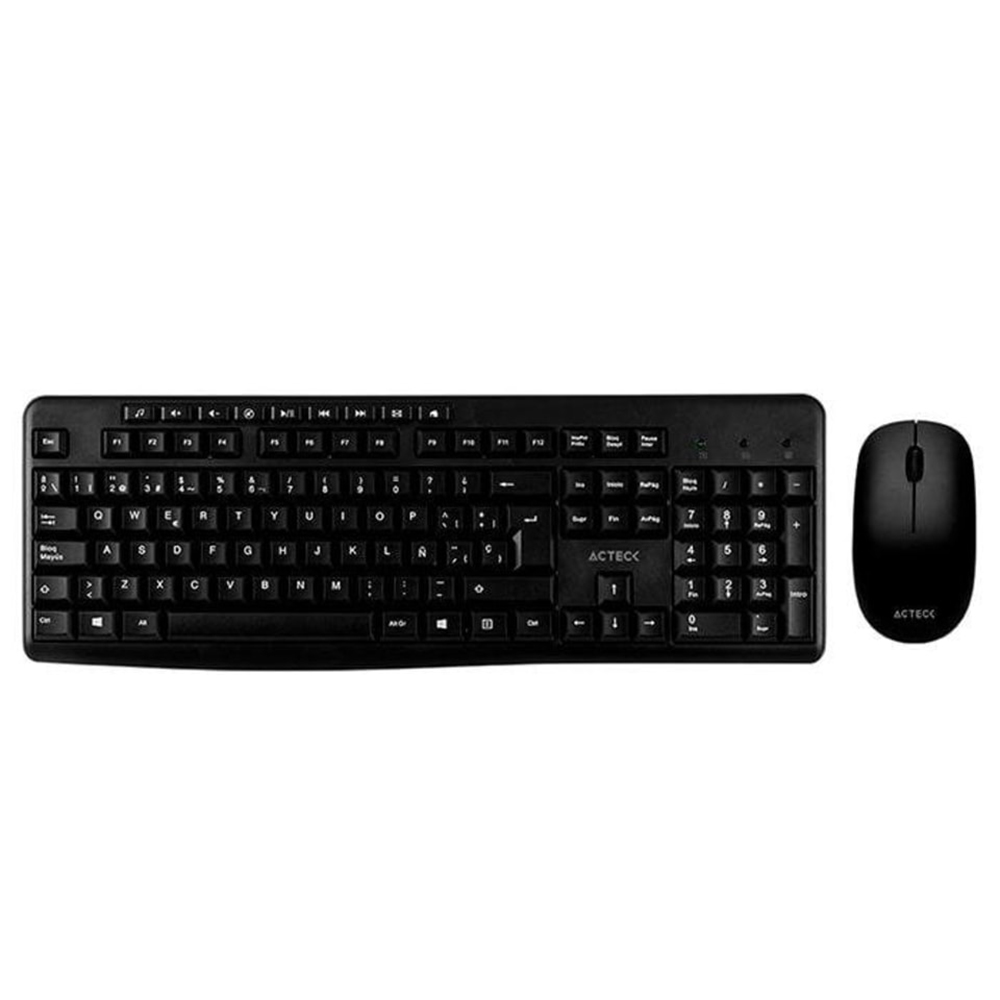 KIT 2 EN 1 WIFI TECLADO MULTIMEDIA Y MOUSE 2.4GHZ KB851 ACTECK AC-931748 NEGRO 1M DE GARANTIA