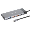 DOCKING MANHATTAN 5PTS HDMIX2 USB-A USB-C PD 130714 11M DE GARANITA