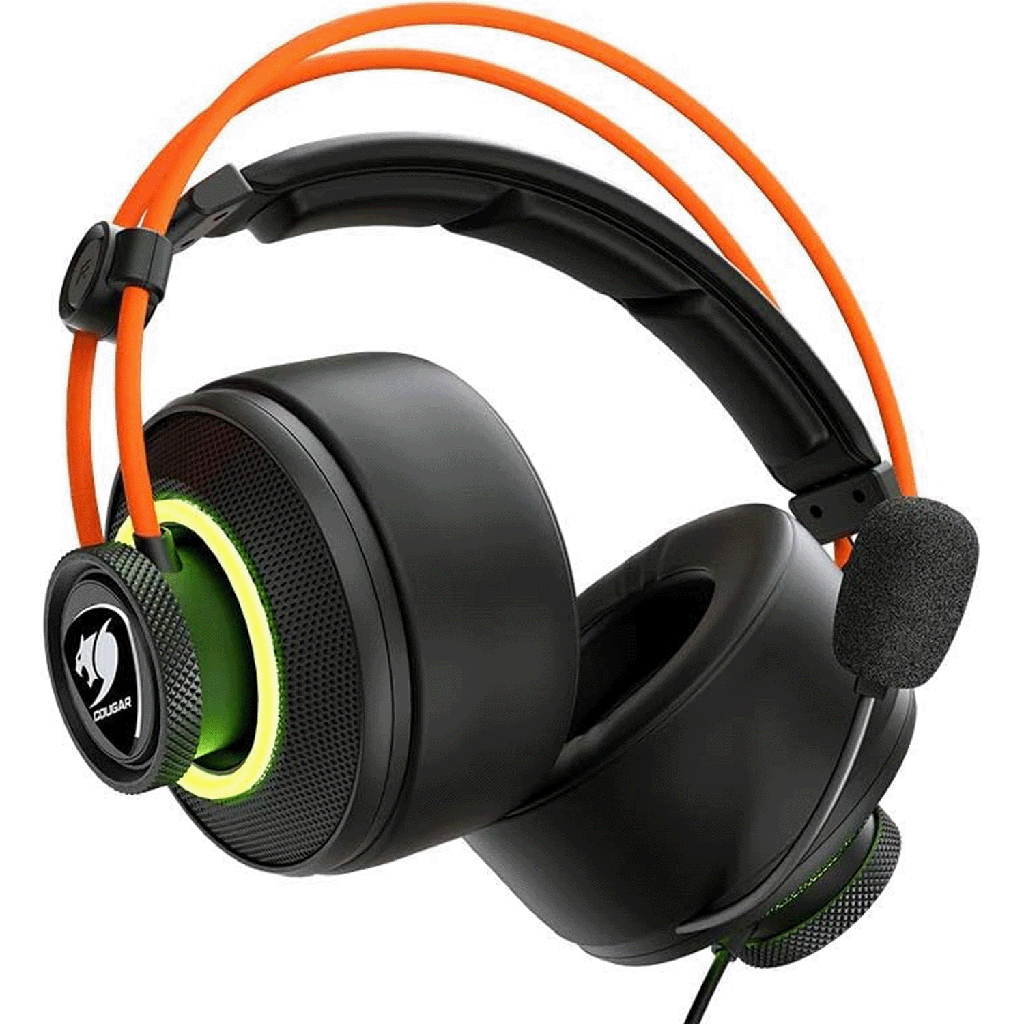 DIADEMA COUGAR GAMER INMERSA PRO PRIX NEGRO/NARANJA USB RGB 3H700U50C.0004 3M DE GARANTIA