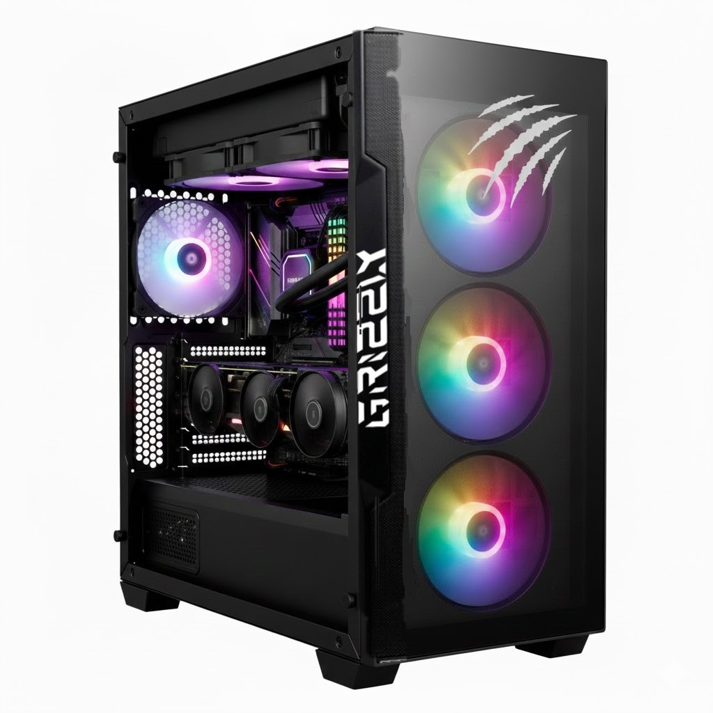 PC GAMER GRIZZLY INTEL CORE I5 12400F 4.4GHZ RTX3060 16GB NV2 1 TB WIFI BT PG-068 UN AÑO DE GARANTIA