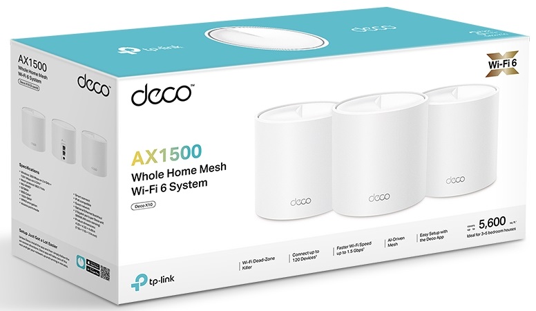 ROUTER TP LINK  MESH DECO X10 (3 PACK) WIFI  DUAL BAND  AX1500 1AÑO DE GARANTIA