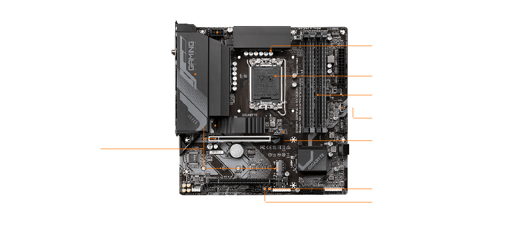 MB GIGABYTE B760M GAMING X AX INTEL GEN 14 1700 DDR4 128GB M-ATX HDMI 11M DE GARANTIA