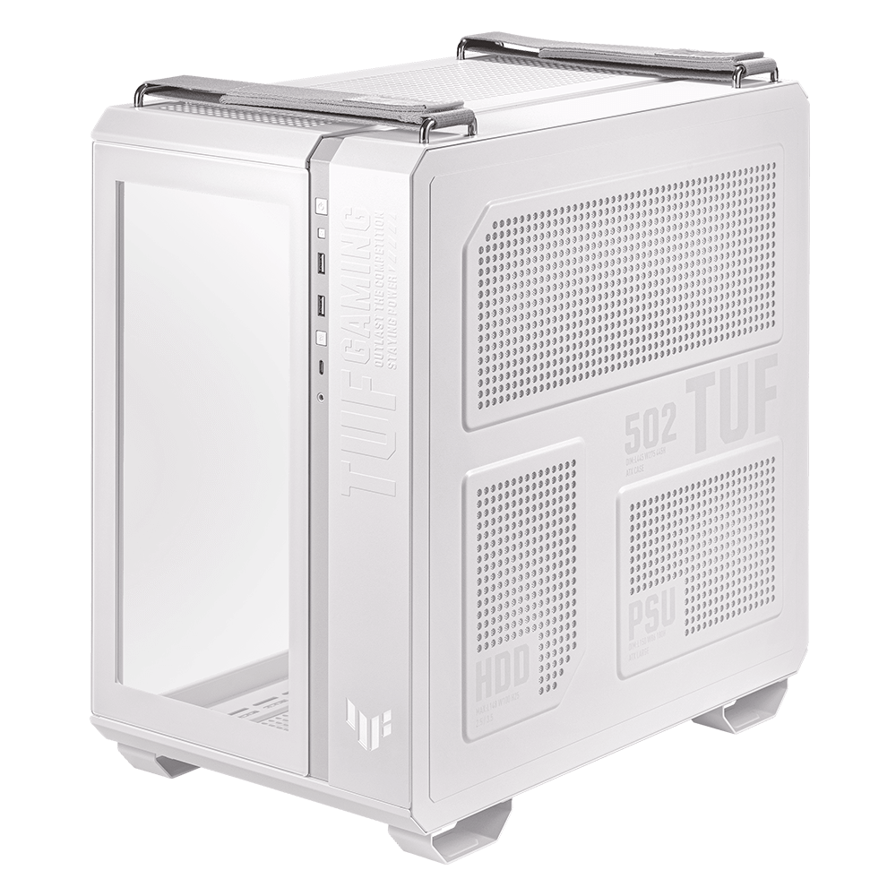 GABINETE ASUS TUF GAMING GT502 MIDTOWER ATX WHITE CRISTAL TEMPLADO 90DC0093-B08000 SIN GARANTIA