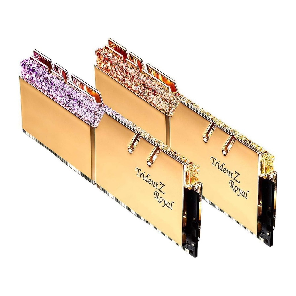 REMATE RAM GSKILL TRIDENT Z ROYAL DDR4 32GB(2X16GB) 3000 DORADA RGB F4-3000C16D-32GTRG 1M DE GARANTIA