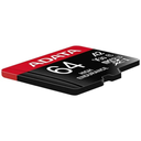 MEMORIA MICRO SD ADATA XC HC 64GB CLASE 10 UHS-I U3 V30S U3 A2 CLASE 10 ROJA AUSDX64GUI3V30SHA2RA 11M DE GARANTIA