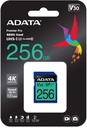 MEMORIA SD ADATA 256GB CLASE 10 V30 4K UHD 100/80MBPS AZUL ASDX256GUI3V30S-R 11M DE GARNTIA
