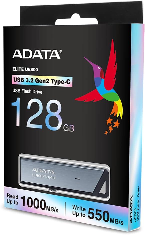 MEMORIA USB ADATA UE800 128GB USBC3.2 PLATA AELI-UE800-128G-CSG 11M DE GARANTIA