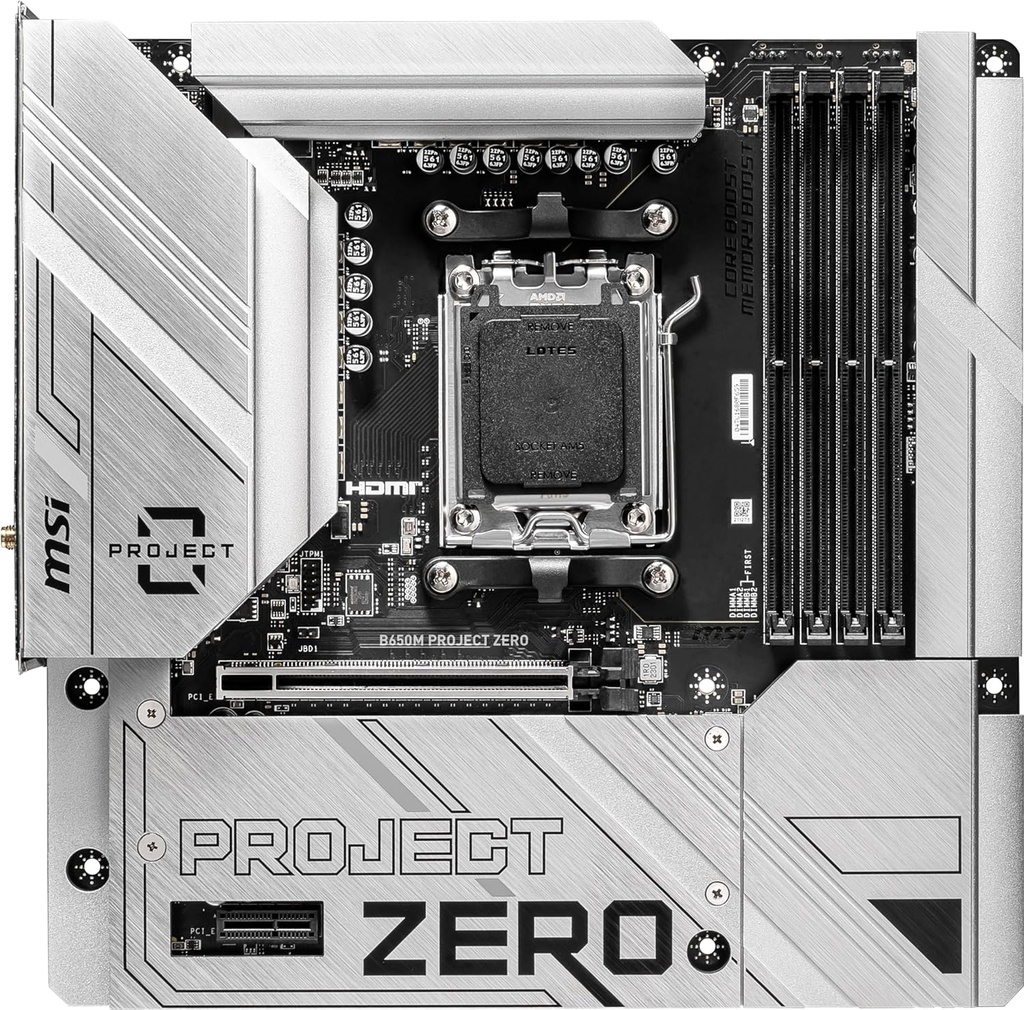 MB MSI B650M PROJECT ZERO AMD DDR5 256GB M-ATX WIFI HDMI DP AM5 B650M PROJECT ZERO 12M DE GARANTIA
