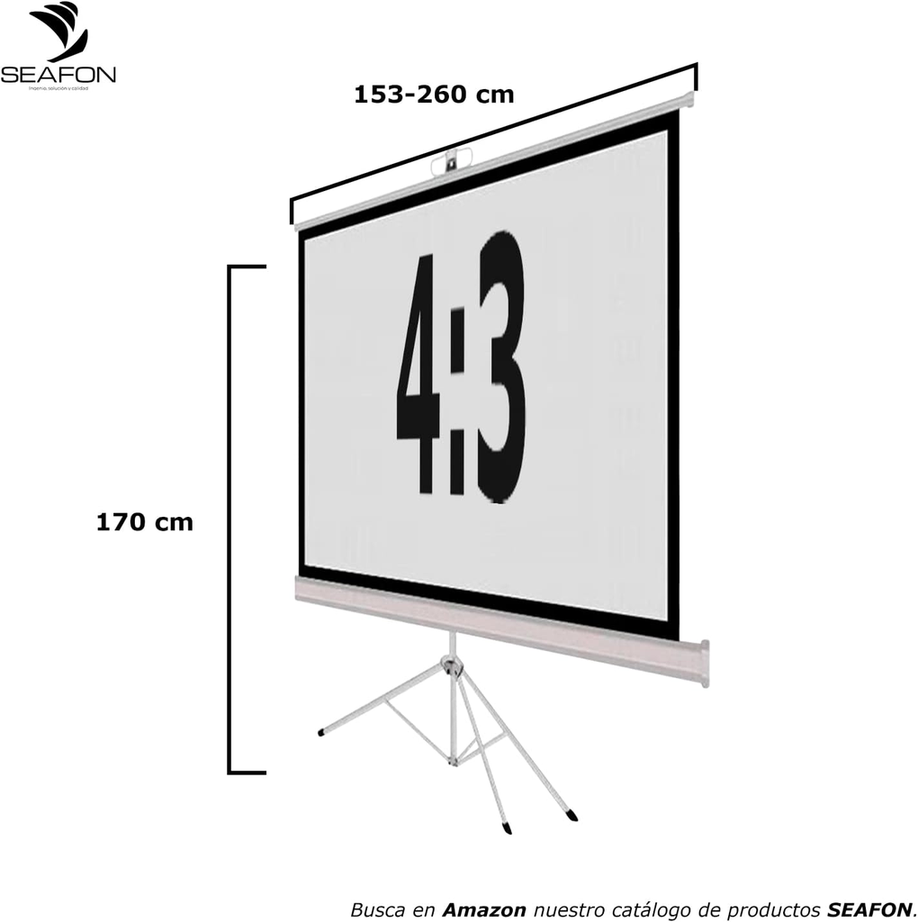 PANTALLA DE PROYECCION SEAFON PAN-PRO-84 (84" X 84") 4:3 11M GARANTIA
