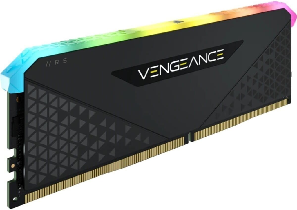 RAM CORSAIR DDR4 VENGEANCE 16GB 3200 NEGRO RGB CMG16GX4M1E3200C16 1AÑO DE GARANTIA