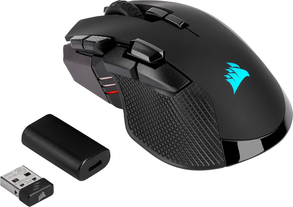 MOUSE CORSAIR IRONCLAW OPTICO RGB NEGRO INALAMBRICO 18000DPI CH-9317011-NA 3M DE GARANTIA