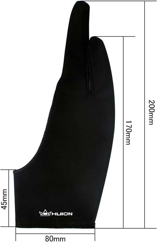 GUANTE PARA TABLETAS HUION FRYCO PROTECCION 2 DEDOS GHUION NEGRO 3M DE GARANTIA