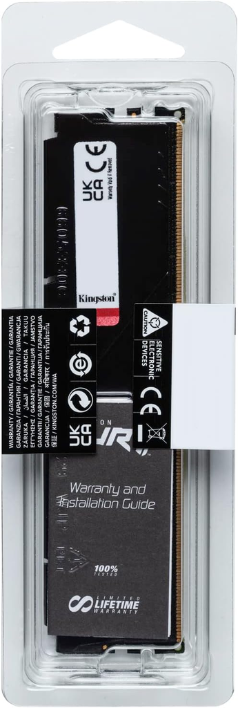 RAM KINGSTON FURY BEAST DDR5 32GB 5200 NEGRO KF552C40BB-32 1 AÑO DE GARANTIA