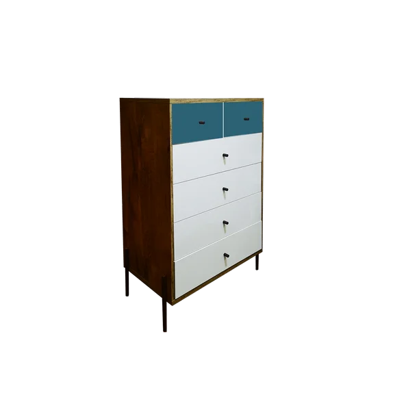 COMODA VERTICAL JOY SOFT/OFF WHITE/TURQUESA 1M DE GARANTIA