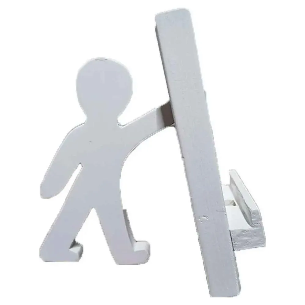SOPORTE DE MADERA PARA CELULAR MUÑECO YEYO BLANCO SIN GARANTIA
