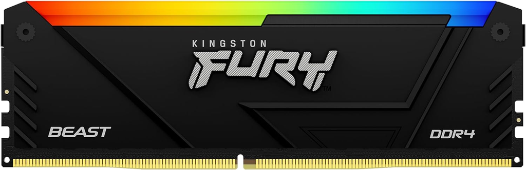 RAM KINGSTON FURY BEAST DDR4 32GB 3200 NEGRO RGB KF432C16BB2A/32 1 AÑO DE GARANTIA