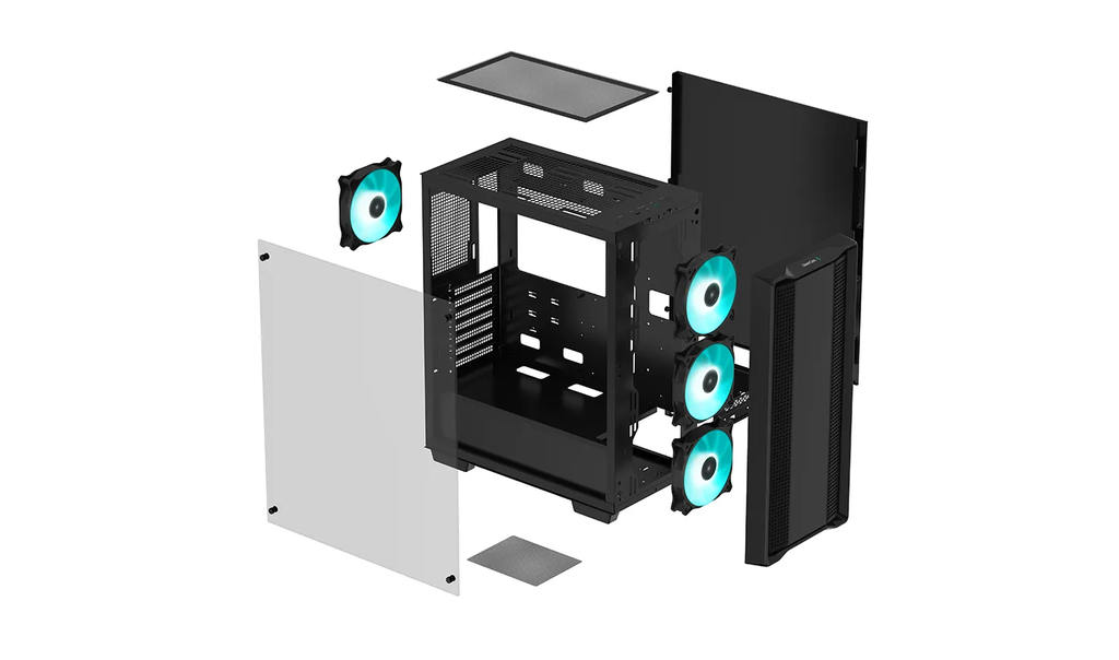 GABINETE DEEPCOOL CC560 V2 NEGRO ATX LED S/FUENTE CRISTAL R-CC560-BKGAA4-G-2 11M DE GARANTIA