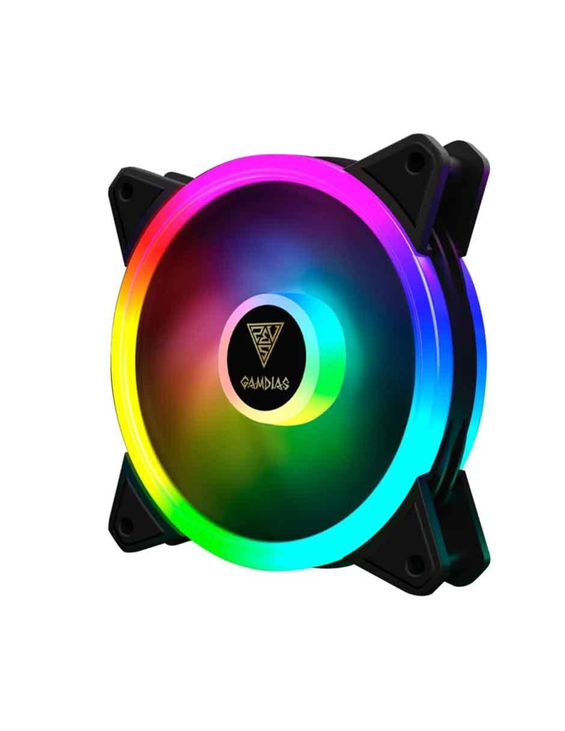 VENTILADOR GAMDIAS AEOLUS M2 4X120 NEGRO RGB GD-AEOLUS M2-1204R 3M DE GARANTIA