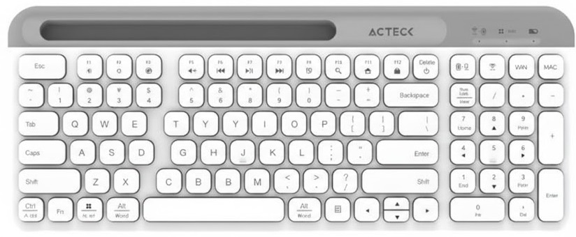 KIT 2 EN 1 ACTECK WIFI CREATOR VIRTUOS SILK MK720 TEC Y MOU BLANCO BLUETOOTH MULTIDISPOSITIVO AC-936262 3M DE GARANTIA