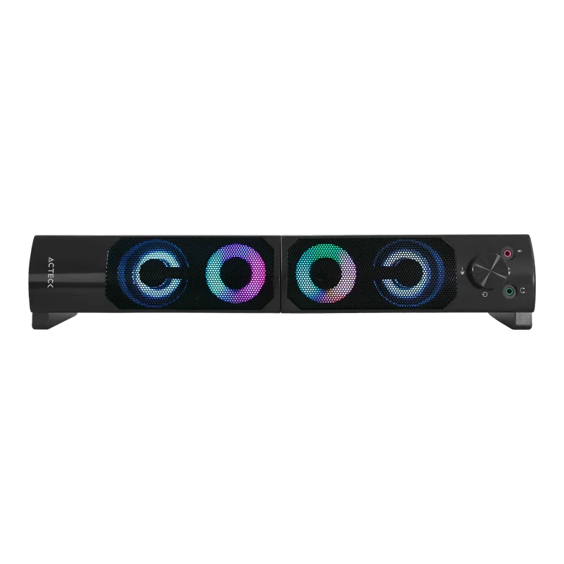 BOCINA ACTECK ELANT BRICK AS450 NEGRO LED 2.0CH 3.5MM ADVANCED SERIES AC-935258 6M DE GARANTIA