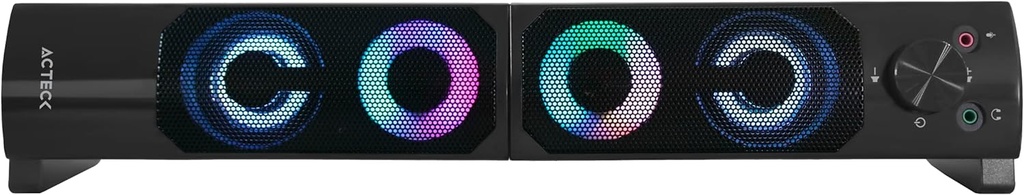 BOCINA ACTECK ELANT BRICK AS450 NEGRO LED 2.0CH 3.5MM ADVANCED SERIES AC-935258 6M DE GARANTIA