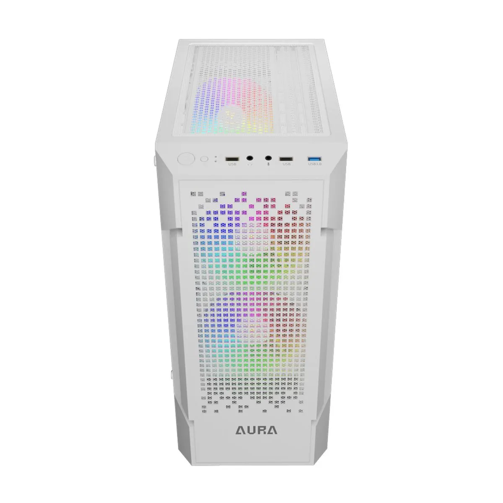 GABINETE GAMDIAS AURA GC7 WH ARGB BLANCO ATX S/FUENTE CRISTAL GD-AURA GC7 WH ARGB 11M DE GARANTIA
