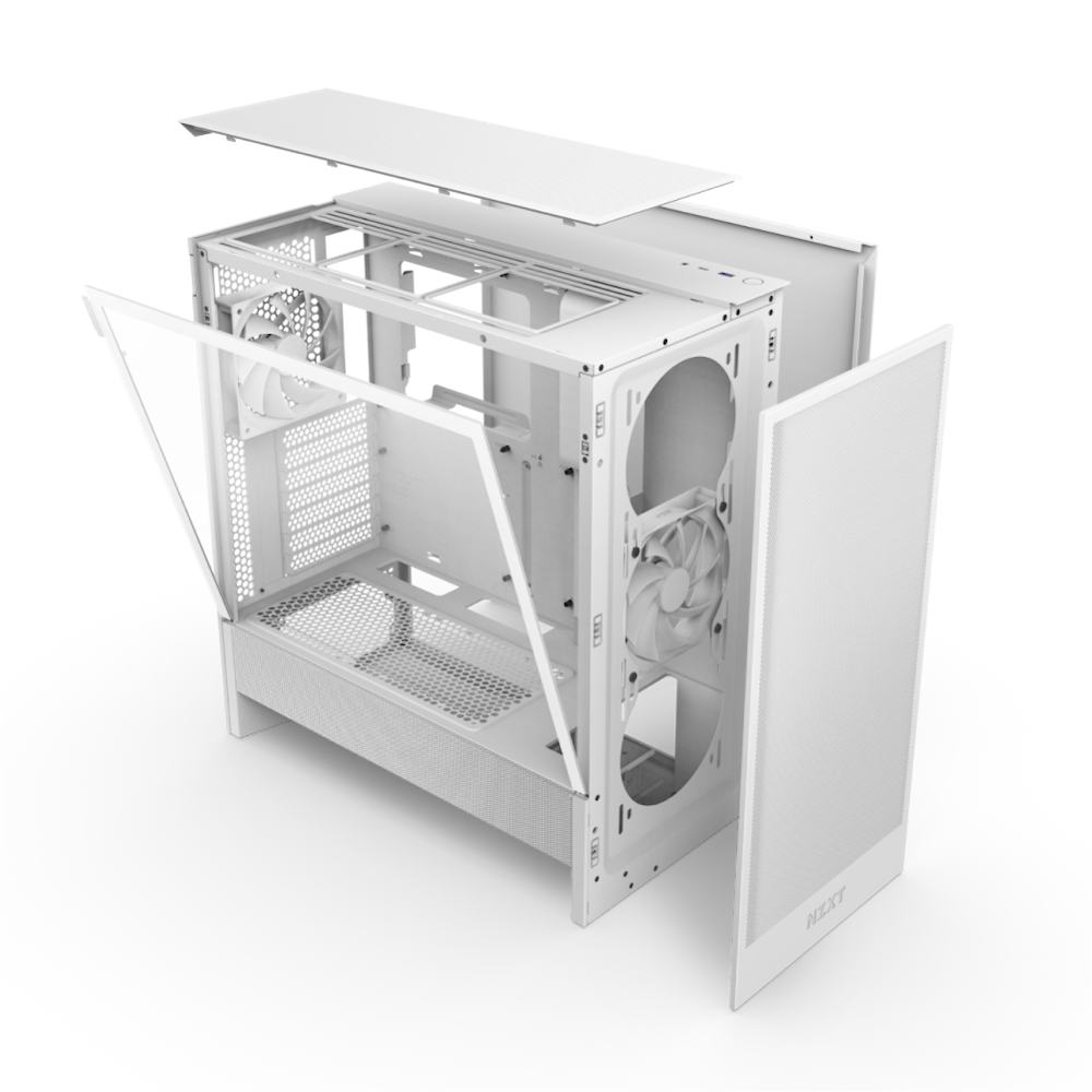 GABINETE NZXT H5 FLOW EDITION BLANCO ATX S/FUENTE CRISTAL CC-H52FW-01 1AÑO DE GARANTIA